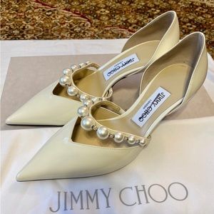 Jimmy Choo NWT
Aurelie Patent Leather Embellished D'Orsay Pumps